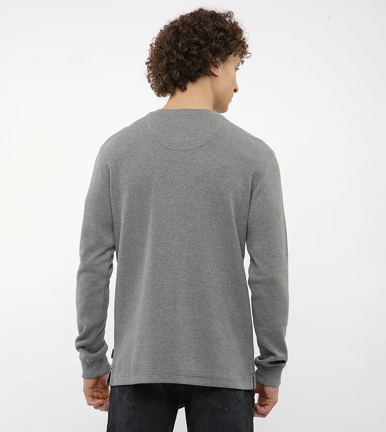 Beverly Hills Polo Club TRAIL RANK POCKET HENLEY WAFFLE KNIT TEE